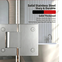 Engsel Pintu Kaca Stainless Steel 201 untuk Kamar Mandi, Tebal 4mm, 90 Derajat, Engsel Datar, Mudah Dipasang