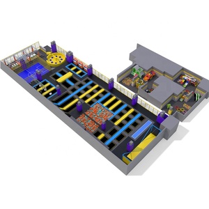 Aire de jeux intérieure souple commerciale personnalisée pour enfants avec trampoline grande <span class=keywords><strong>piscine</strong></span> à balles interactive avec toboggans pour parc de trampoline - Product Image 5