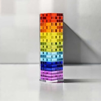 Outils d'éducation précoce pour enfants Cube acrylique en cristal coloré Blocs de construction en acrylique clair arc-en-ciel