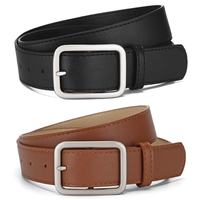 Ceinture en PU unisexe personnalisée, style coréen, avec boucle ardillon en alliage, décontractée et élégante, largeur 3,3 cm, longueur 120 cm