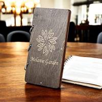 Élégance exquise Logo personnalisé Dispositif de présentation de chèque magnétique Restaurant Visiteur Porte-billets en bois