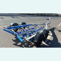 Remorque de bateau à double essieu de 19 pieds, remorque de bateau en aluminium avec freins hydrauliques et couchettes en polyéthylène à vendre