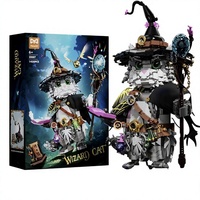 Yonglexing 33007 Gato Mago, Bloques de Construcción, Modelo de Adorno, Compatible con Juguetes para Niños, Plástico