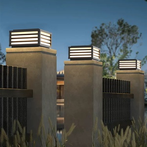 Modern Waterproof <strong>Solar</strong> Powered LED Lawn <strong>Lamp</strong> Courtyard Garden <strong>Post</strong> Main Gate Outdoor <strong>Solar</strong> Pillar Light E27 Base IP65 Rating - Product Image 3