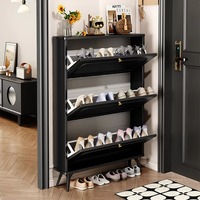 Meuble à chaussures minimaliste ultra-fin, intégré au mur, rangement d'entrée, design moderne et simple, meuble d'entrée pour la maison