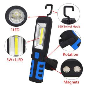 Lampe de travail portable transfrontalière COB1, réglable à 360 degrés, magnétique, rechargeable par USB, lumière d'urgence rouge pour réparation - Product Image 4