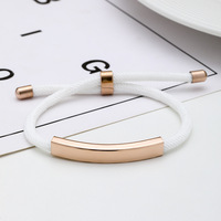 Bracelet en Corde Tressée Personnalisé avec LOGO Gravé et Imprimé en Acier Inoxydable et Ajustable – Bracelets Tendance pour Cadeaux de Fêtes