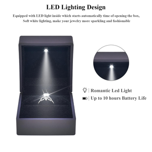 High-End Baked Paint Square Jewelry Box <b>Light</b> Emitting Ring Pendant Necklace Packaging Creative Design Wholesale Available - Product Image 2