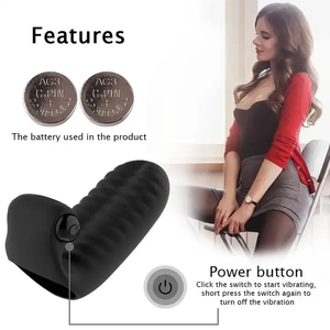 Heiß verkaufendes neues Paar Flirten Massage Vibrations abdeckung Silikon Schwarz Finger abdeckung für Frauen - Product Image 2