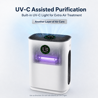 600 CADR H13 HEPA Pembersih Udara Humidifier Tuya Smart WiFi Sensor PM2.5 Ion Negatif UVC Ruangan Besar Pereda Alergi