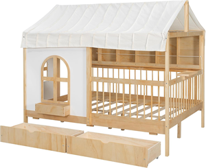 <span class=keywords><strong>Lit</strong></span> <span class=keywords><strong>superposé</strong></span> moderne en bois massif de taille standard avec 2 grands tiroirs, étagère latérale et éclairage LED - Product Image 6