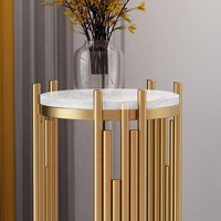 Support de présentation pour pot de fleurs en fer forgé, étagère en métal à double niveau, support de présentation pour pot de fleurs en marbre, intérieur