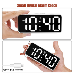 Gương Sáng tạo kỹ thuật số LED <span class=keywords><strong>mini</strong></span> đồng hồ báo thức với nhiệt độ và hiển thị ngày-Đồng hồ để bàn cho học sinh - Product Image 2