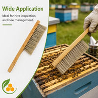 Natürliche Pferdehaar-Bienenbürste mit 3 Reihen, Antistatische Bienenstock-Reinigungsbürste, Professionelle Imkerei-Ausrüstung