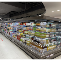 Système de refroidissement à distance pour supermarché, contrôle numérique, vitrine réfrigérée ouverte pour boissons