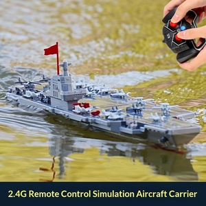 Portaerei <span class=keywords><strong>RC</strong></span> 2.4G a Doppio Motore, Barca Elettrica ad Alta Velocità con Telecomando, Modello in Plastica Attivabile in Acqua - Product Image 3