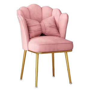 Hiện Đại Thanh Lịch Nhung Ghế Ăn Với Chuyển Đổi Bow Gối Và Kim Loại Chân Nhà Máy Trực Tiếp Bán Cho Nhà/Vanity Trang Trí Nội Thất - Product Image 1