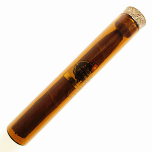 Tube en verre pour cigares Tianjing 20x120mm, anti-lumière, fond plat avec bouchon - Product Image 1