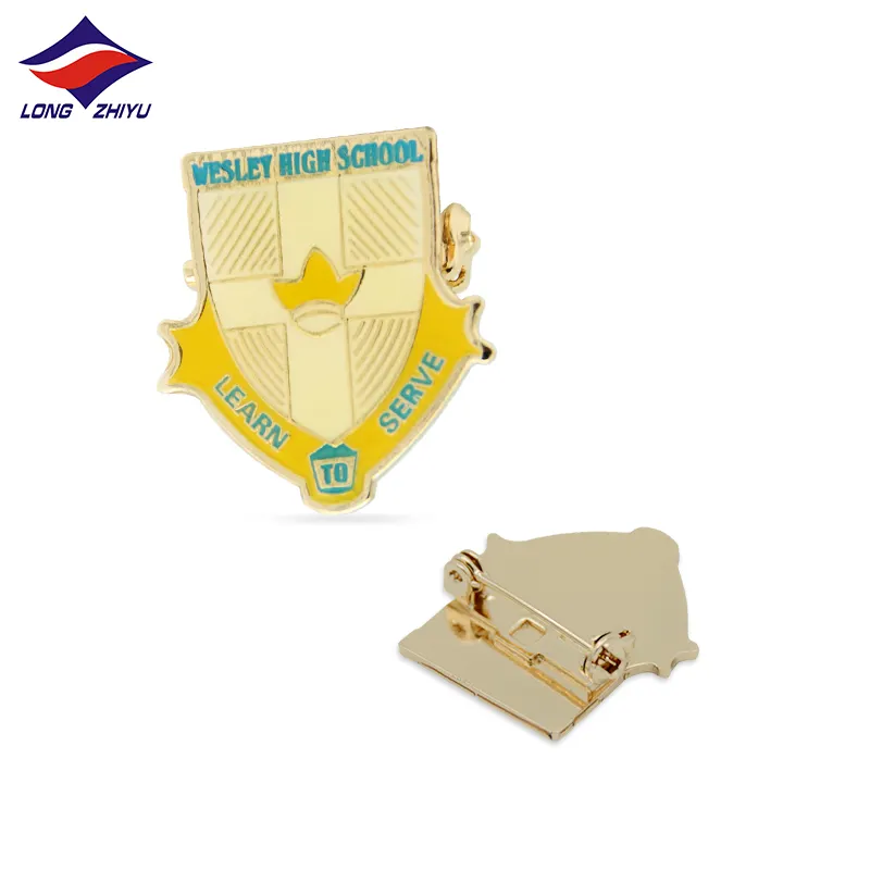 Shenzhen Longzhiyu 15 Years Maker Customized Badge All Metal Badge Soft Enamel Badge Shield Lapel Pin