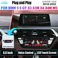 Panneau de climatisation pour BMW Série 5 Série 6 GT X3 X3M X4 X4M M5 2018-2022 Panneau de climatisation LCD tactile Écran de commande de la climatisation