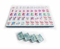 Boutique Island Escape Amerikanisches Mahjong 160 Steine Flamingo Seepferdchen Surfbrett Palme Koralle 3-Schicht Mah-Jongg Sammlerstück