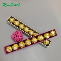 Ruban de boîte-cadeau de chocolat de luxe emballage en carton de 1mm d'épaisseur pour la nourriture Dessert Bonbons truffes impression de stratification mate brillante