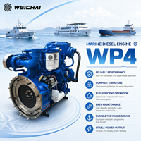 Moteur diesel marin Weichai WP4C130-21 95 kW, 2100 tr/min, refroidi par eau, 4 cylindres, moteur de bateau CCS IMO II pour bateau de pêche