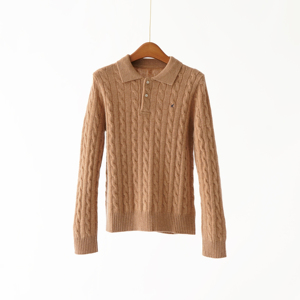 Fabricantes de ropa, suéter de cuello POLO, suéter de estilo académico bordado para mujer, Jersey vintage reductor de edad, tendencia superior - Product Image 3