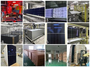 แผงโซลาร์เซลล์สีดำล้วน กำลังไฟฟ้าสูง 450W 400W 550 วัตต์ 500W 570W 550W สำหรับบ้าน อิตาลี เยอรมนี โปแลนด์ - Product Image 1