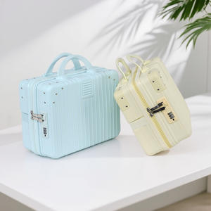 Mini Maleta Retro de 14 Pulgadas, Estuche Cosmético Portátil con Candado de Combinación, Color Sólido, Resistente al Agua, Bolsa de Viaje Ligera - Product Image 1