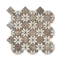 Design classique Beige Vert Jet D'eau Parquet Mur Sol Pierre Marbre Mosaïque Salon Mur Panneau Salle De Bains Carreaux pour Sol Piscine