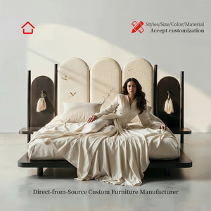 Lvfurniture Letto <span class=keywords><strong>Matrimoniale</strong></span> di Design Creativo e alla Moda con Ampio Spazio di Stoccaggio, Linee Semplici e Moderne, <span class=keywords><strong>Dimensioni</strong></span> Personalizzabili - Product Image 2