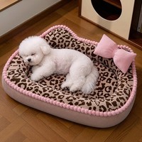 Coussin pour chien et chat antidérapant en polyester, tapis de lit pour animaux de compagnie, coussin de canapé chauffant pour l'hiver, vente en gros