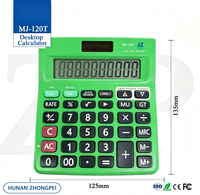 Calculadora de Escritorio MJ-120T Verde SKD PCB de 12 Dígitos, Doble Alimentación Solar y Batería, Función de Verificación de Impuestos de 150 Pasos, Coma de 3 Dígitos
