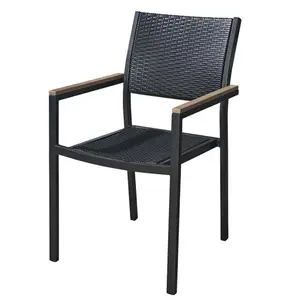 Хит продаж, пластиковый Легковесный садовый стул с ротанговым дизайном, пластиковые стулья для пикника, кемпинга