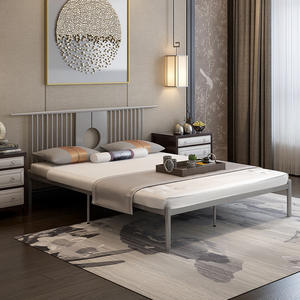 New Design Cheap High Quality Home Furniture Bedroom Single and Double Hotel Metal <strong>Bed</strong> for Sale - Product Image 3