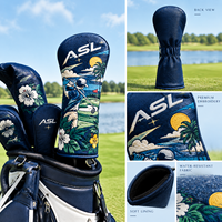 Housse de tête de club de golf ASL Golf Course Pattern, housse de protection élégante imprimée pour bois de golf, cadeau idéal pour golfeur