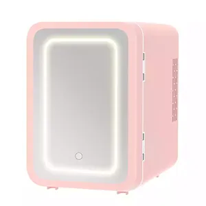Produits tendance 2022 réfrigérateur électrique de soins de la peau 4L à usage domestique pour cosmétiques Mini réfrigérateur cosmétique avec lumière LED miroir