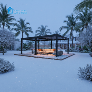Pérgola de Aluminio para Jardín con Techo de Láminas Ajustables, Gazebo Impermeable para Patio Exterior, Toldo Bioclimático, Decoración de Jardín - Product Image 6