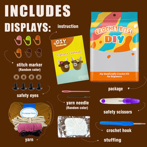 Kit <span class=keywords><strong>de</strong></span> démarrage pour crochet <span class=keywords><strong>de</strong></span> vache des Highlands, tutoriel vidéo détaillé, guide illustré, matériaux <span class=keywords><strong>de</strong></span> qualité supérieure, ensemble cadeau artisanal tout-en-un - Product Image 2