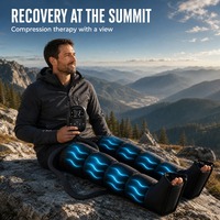 Masseur de jambes avec minuterie de 15, 20, 25, 30 minutes, fonction pause et 5 chambres à air