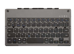 <span class=keywords><strong>Clavier</strong></span> sans fil rechargeable miniature avec rétroéclairage LED, pliable en deux parties avec support, pour téléphone portable, tablette, universel - Product Image 4