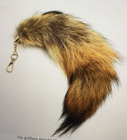 En gros, Porte-clés en fausse fourrure de renard ou de loup, 45 cm, grande taille, multi-queues, style animalier, doux et abordable, pour décoration, avec chaussures assorties