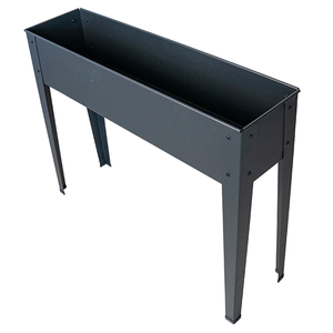 Hot-selling Powder Coated Metal <b>Square</b> Modern Elevated <b>Planter</b> <b>Large</b> Antracite - Product Image 1