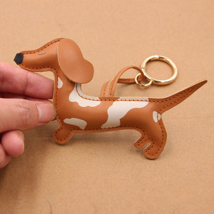 Llavero de Dachshund con estampado a doble cara, colgante 3D de perro salchicha con boca, accesorios de colgante de animal lindo para bolso - Product Image 5