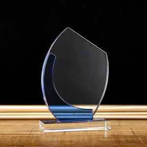 批发蓝色车轮设计空白玻璃k9水晶奖奖杯体育比赛纪念品