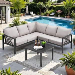 Ensemble de canapé d'extérieur moderne avec coussins résistants aux intempéries Cadre en aluminium durable pour jardin, patio, balcon ou piscine - Product Image 3