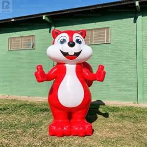 Écureuil rouge géant gonflable de 3 m, attrape-regard, avec lumière LED, modèle de mascotte animale de dessin animé pour publicité/événement en extérieur - Product Image 2