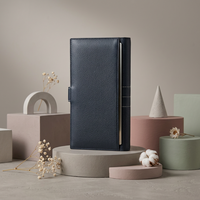 WRIZA Porte-passeport minimaliste en cuir véritable, court, noir, avec fermeture à fermoir, étui pour documents de voyage, impression métallique, épaisseur 30 mm