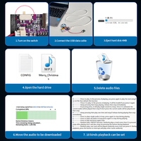 JX-7004 Módulo de Sonido Programable USB Tipo-C Recargable de 4MB con Botón de Presión para Tarjetas de Felicitación y Cajas de Regalo